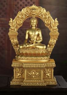 鎏金釋迦牟尼佛佛像(含底座)